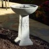 Ginko Tall Solar Bird Bath 1 Ginko Tall Solar Bird Bath -The Birdhouse Chick Ginko Tall Solar Bird Bath