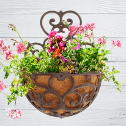 Half-Round Cast Iron Garden Wall Planter 9 Half-Round Cast Iron Garden Wall Planter -The Birdhouse Chick Half Round Cast Iron Garden Wall Planter 3