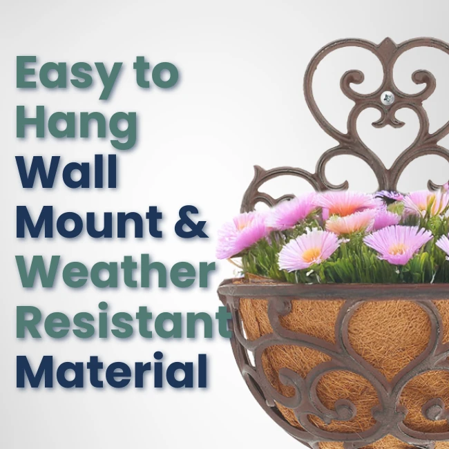 Half-Round Cast Iron Garden Wall Planter 6 Half-Round Cast Iron Garden Wall Planter - Image 4