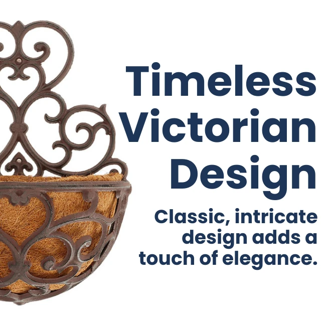 Half-Round Cast Iron Garden Wall Planter 4 Half-Round Cast Iron Garden Wall Planter - Image 2