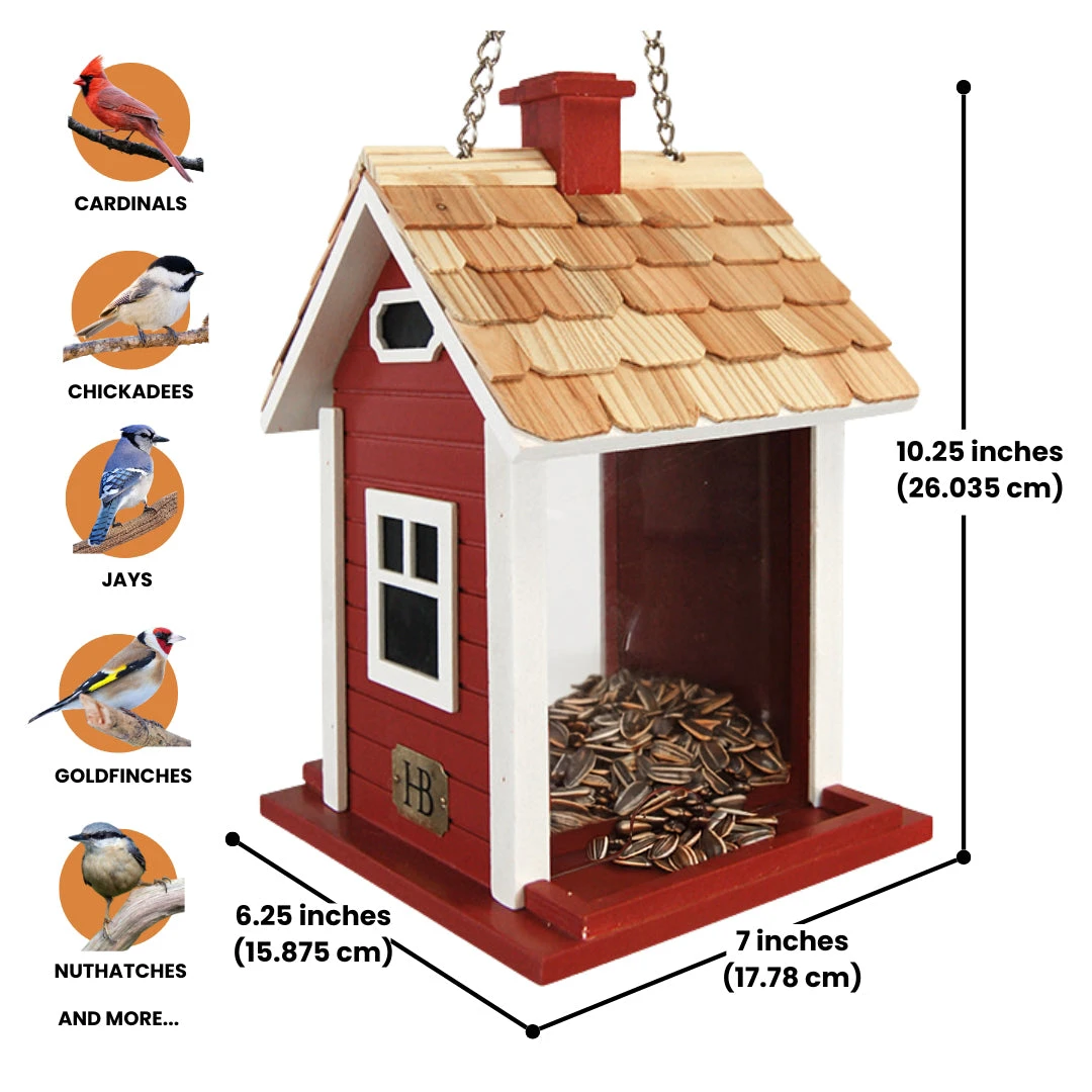 Home Bazaar Red and White Christmas Cottage Bird Feeder β Festive Wreath Holiday Decor 6 Home Bazaar Red and White Christmas Cottage Bird Feeder β Festive Wreath Holiday Decor - Image 4