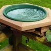 Wooden Deck-Mount Bird Bath -The Birdhouse Chick LK DMBB