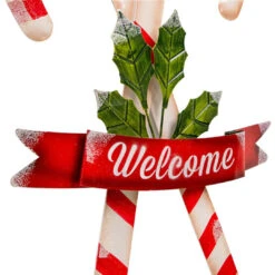 Land & Sea 34" Red and White Glitter Metal Candy Cane Yard Art – Welcome Sign Holiday Lawn Stake -The Birdhouse Chick Land Sea Metal Candy Cane Yard Art 34 Holiday Lawn Stake 3
