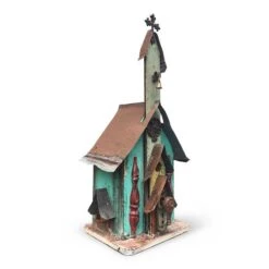 Large Church Birdhouses- 3 Colors -The Birdhouse Chick Large Church Birdhouse Aqua