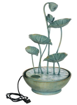 Lily Pad Cascading Hummingbird Fountain – Decorative Metal Tiered Bird Bath with Outdoor Pump -The Birdhouse Chick Lily Pad Fountain