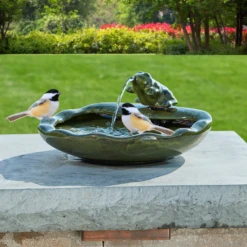 Ceramic Frog Solar Fountain