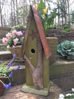 Rustic Log Front Birdhouses- 2 Sizes -The Birdhouse Chick Log Front Birdhouse 8