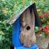 Rustic Log Front Birdhouses- 2 Sizes 1 Rustic Log Front Birdhouses- 2 Sizes -The Birdhouse Chick Log Front Birdhouse Blue Med