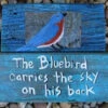 Hand Painted Plaque-Bluebirds Carry The Sky... 2 Hand Painted Plaque-Bluebirds Carry The Sky... -The Birdhouse Chick MISKAY BB