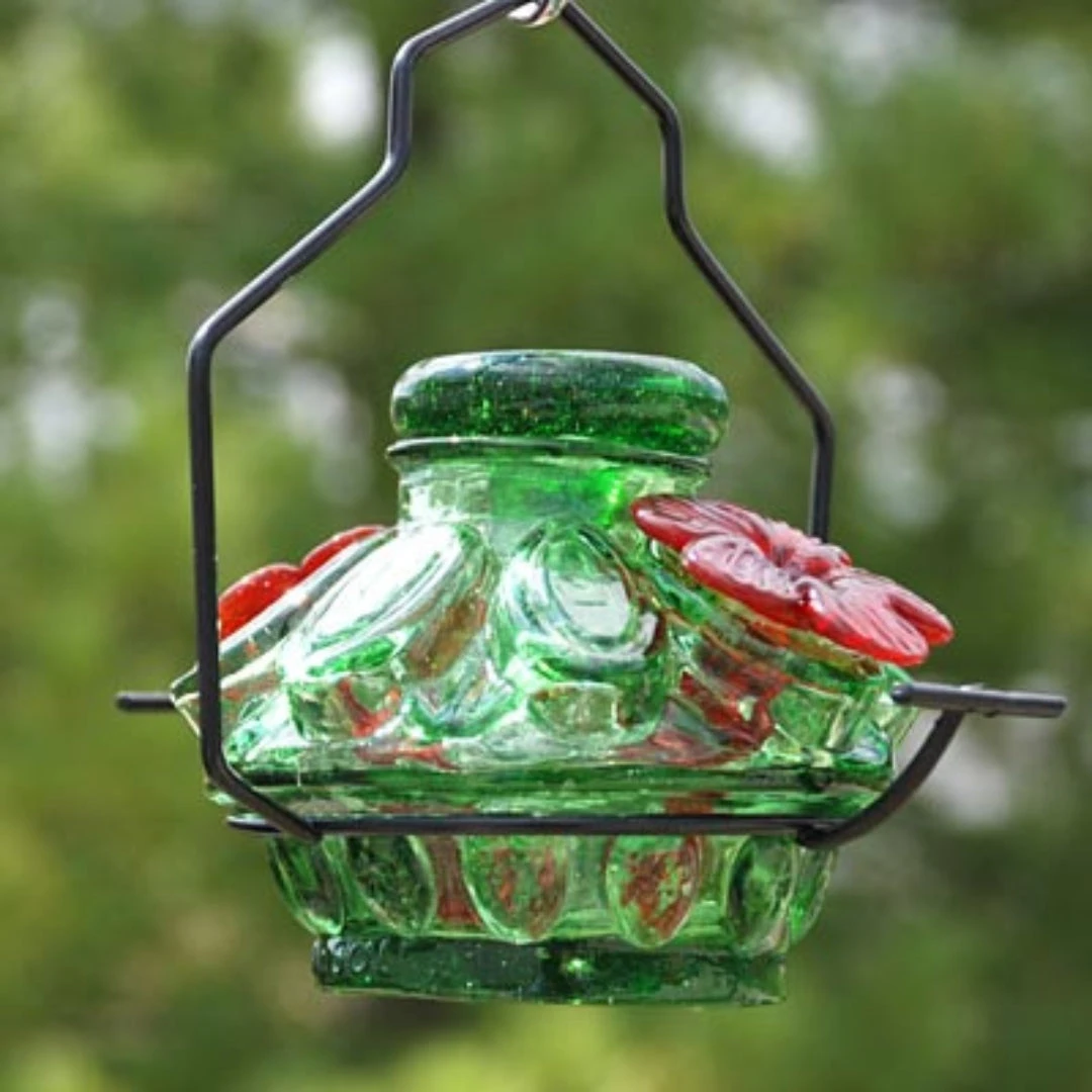 Moon & Stars Recycled Glass Hummingbird Feeder β Pot De Creme Design with Perches 4 Moon & Stars Recycled Glass Hummingbird Feeder β Pot De Creme Design with Perches - Image 2