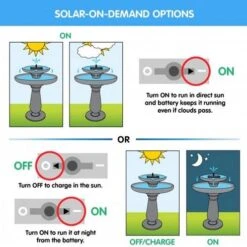 Palermo On-Demand Solar Bird Bath -The Birdhouse Chick On Demand Solar Options