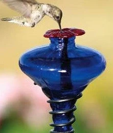 Mini-Blossom Recycled Glass Hummingbird Feeder - 24" Staked Garden Blossom 6 Mini-Blossom Recycled Glass Hummingbird Feeder - 24" Staked Garden Blossom - Image 4