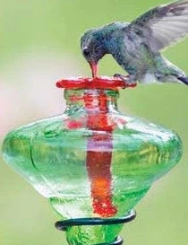 Mini-Blossom Recycled Glass Hummingbird Feeder - 24" Staked Garden Blossom 5 Mini-Blossom Recycled Glass Hummingbird Feeder - 24" Staked Garden Blossom - Image 3
