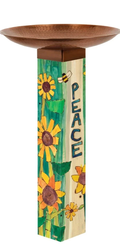 Peace Pedestal Bird Bath- Retired Design 3 Peace Pedestal Bird Bath- Retired Design