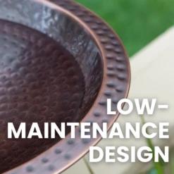 Perch & Ponder Copper Birdbath -The Birdhouse Chick Perch Ponder Copper Birdbath Low Maintenance Design