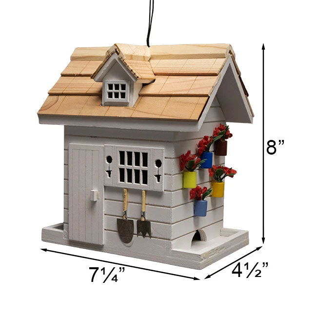Potting Shed Bird Feeder β Rustic Wooden Garden House Hanging Feeder 4 Potting Shed Bird Feeder β Rustic Wooden Garden House Hanging Feeder - Image 2