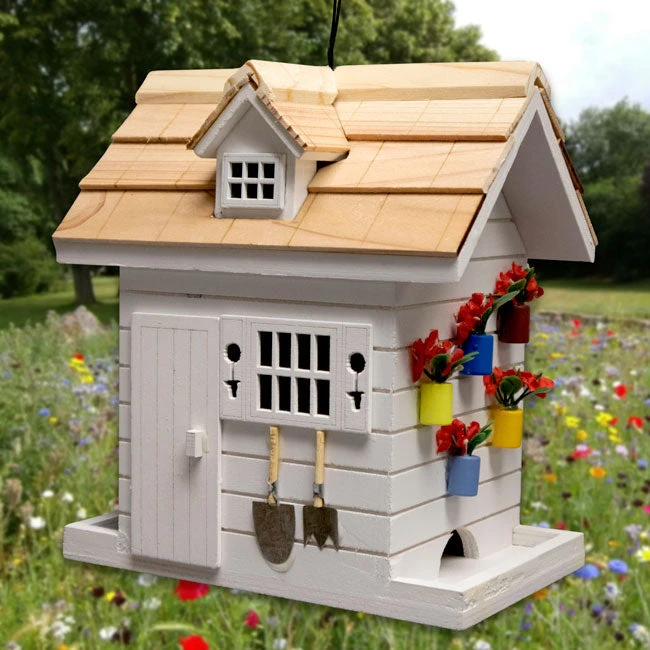 Potting Shed Bird Feeder β Rustic Wooden Garden House Hanging Feeder 3 Potting Shed Bird Feeder β Rustic Wooden Garden House Hanging Feeder