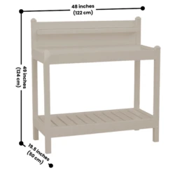 Durable Vinyl Potting Bench 12 Durable Vinyl Potting Bench -The Birdhouse Chick Potting Bench with Dimensions