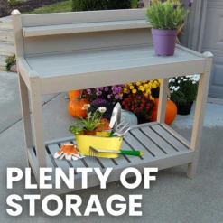 Durable Vinyl Potting Bench 11 Durable Vinyl Potting Bench -The Birdhouse Chick Potting Bench with Plenty of Storage