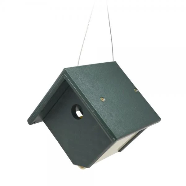 Weather Resistant Recycled Plastic Wren and Chickadee House – Earth-Tone Eco-Friendly Birdhouse with Hinged Roof 4 Weather Resistant Recycled Plastic Wren and Chickadee House – Earth-Tone Eco-Friendly Birdhouse with Hinged Roof - Image 2