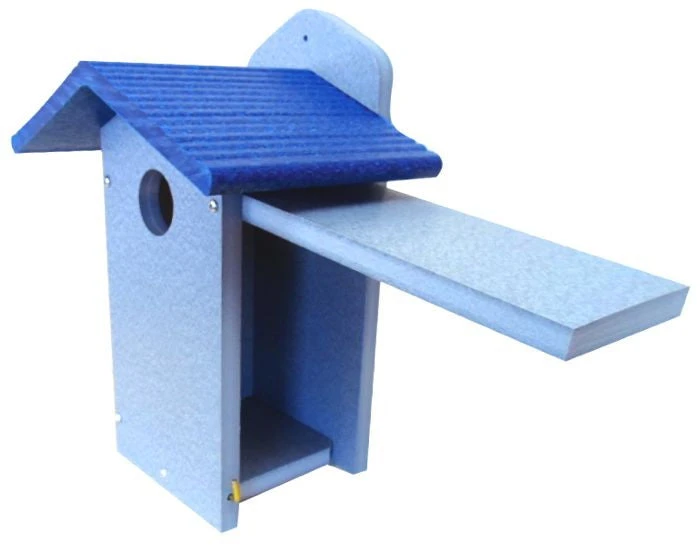 Recycled Bluebird House with Blue Roof and Gray Cavity – Durable NABBS Approved Eco-Friendly Birdhouse 4 Recycled Bluebird House with Blue Roof and Gray Cavity – Durable NABBS Approved Eco-Friendly Birdhouse - Image 2