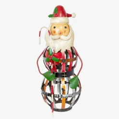 Recycled Metal Santa Door Greeter – Festive Welcome For The Holidays