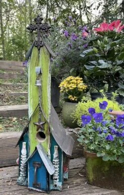 Rustic Church Birdhouses- Medium 25 Rustic Church Birdhouses- Medium -The Birdhouse Chick Rustic Church Birdhouse 11