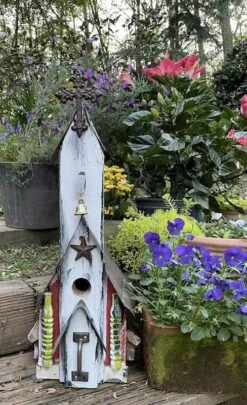 Rustic Church Birdhouses- Medium 18 Rustic Church Birdhouses- Medium -The Birdhouse Chick Rustic Church Birdhouse 3