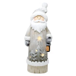 Santa Door Greeter With LED Lantern | Holiday Porch Decor