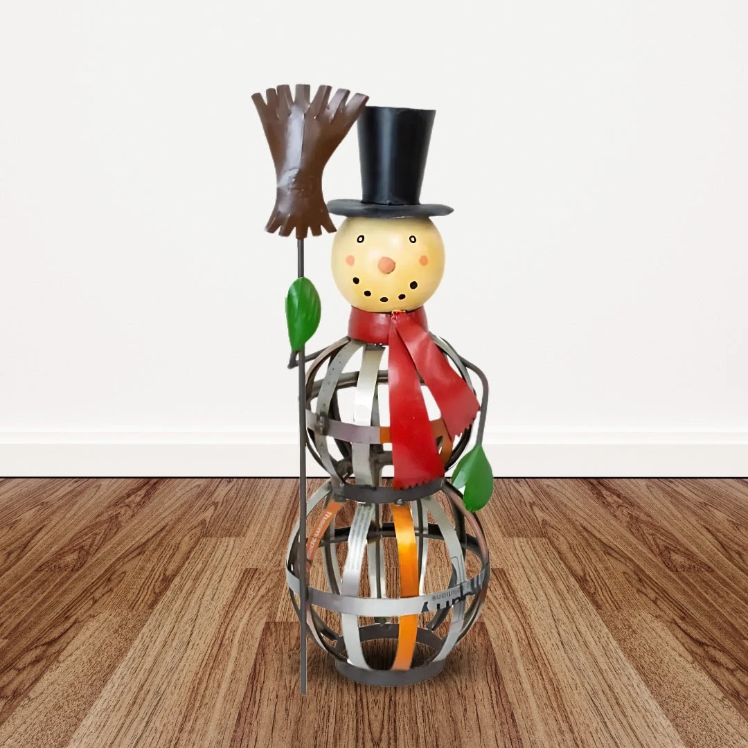 Snowman Holiday Door Greeter – Sustainable Metal Christmas Decoration - Image 2