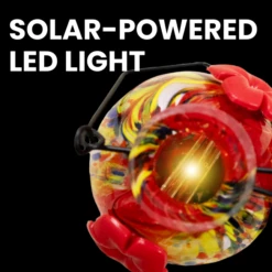 Solar Hummingbird Feeder - 16oz -The Birdhouse Chick Solar Powered LED Light on Feeder