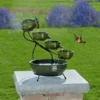Hummingbird Haven Cascading Water Solar Fountain -The Birdhouse Chick Solar Fountain Green