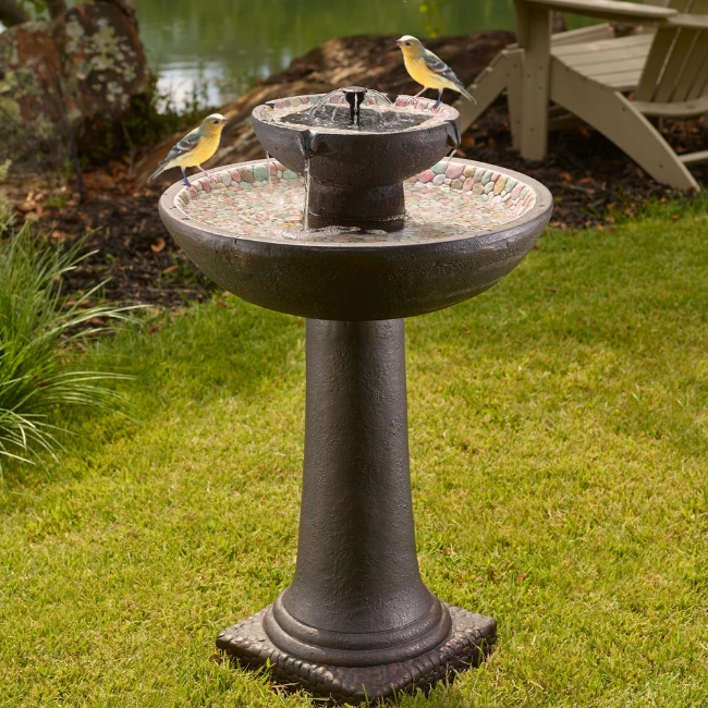 Solar Pebble Stream Fountain - Birds Love It 3 Solar Pebble Stream Fountain - Birds Love It
