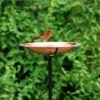 Solid Copper Hand-Hammered Staked Bird Bath โ 22 Gauge Pure Copper 2-Size Garden Pedestal 1 Solid Copper Hand-Hammered Staked Bird Bath โ 22 Gauge Pure Copper 2-Size Garden Pedestal -The Birdhouse Chick Solid Copper Staked Bird Bath