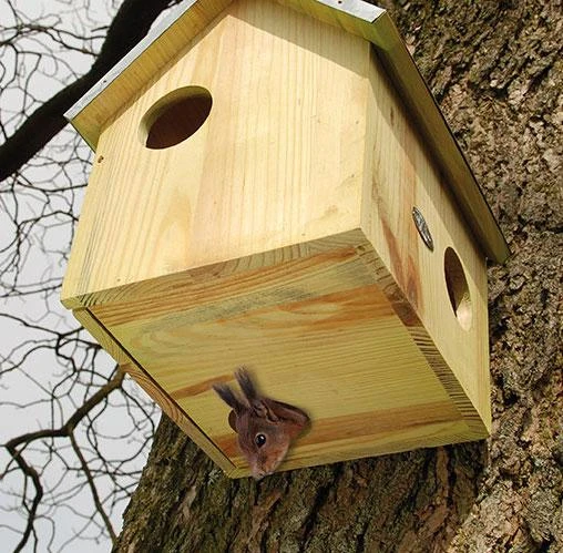 ESSCHERT DESIGN Squirrel House With Bottom Entry 3 ESSCHERT DESIGN Squirrel House With Bottom Entry
