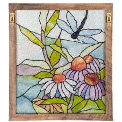Stained Glass Dragonfly Panel 9 Stained Glass Dragonfly Panel -The Birdhouse Chick Stained Glass Panel Hanger Detail