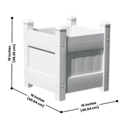 Vinyl Planter Box & Seat Set 8 Vinyl Planter Box & Seat Set -The Birdhouse Chick Standalone Vinyl Planter Box with Dimensions