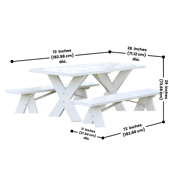 SunnySide 6' Picnic Table Set 6 SunnySide 6' Picnic Table Set - Image 4