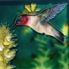 Ceramic Art Tile-Hummingbird 4x4 2 Ceramic Art Tile-Hummingbird 4x4 -The Birdhouse Chick TC HUMBRD