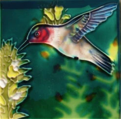 Ceramic Art Tile-Hummingbird 4x4