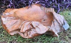 Hand-Carved Reclaimed Teak Wood Bowl β Natural Root Organic Decorative Accent 22 Hand-Carved Reclaimed Teak Wood Bowl β Natural Root Organic Decorative Accent -The Birdhouse Chick Teak Bowl A