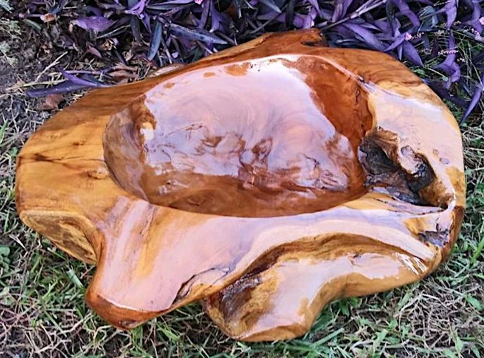 Hand-Carved Reclaimed Teak Wood Bowl β Natural Root Organic Decorative Accent 13 Hand-Carved Reclaimed Teak Wood Bowl β Natural Root Organic Decorative Accent - Image 11