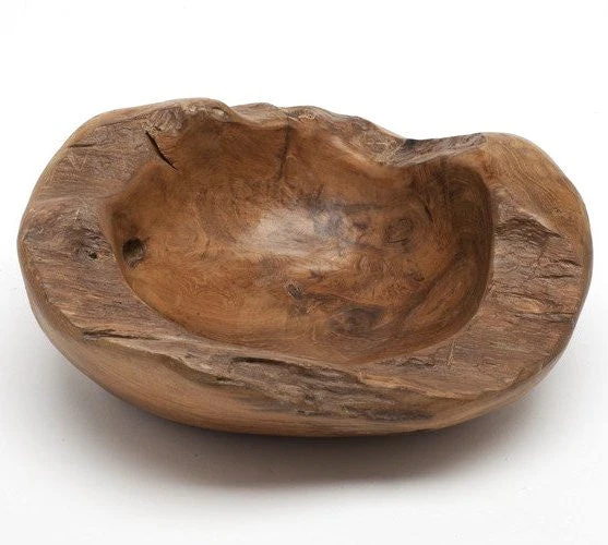 Hand-Carved Reclaimed Teak Wood Bowl β Natural Root Organic Decorative Accent 3 Hand-Carved Reclaimed Teak Wood Bowl β Natural Root Organic Decorative Accent