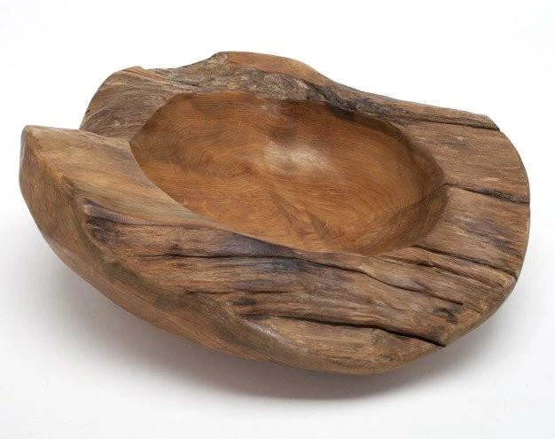 Hand-Carved Reclaimed Teak Wood Bowl β Natural Root Organic Decorative Accent 11 Hand-Carved Reclaimed Teak Wood Bowl β Natural Root Organic Decorative Accent - Image 9