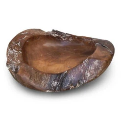 Indonesian Natural Teak Root Bowl – Hand-Carved Reclaimed Wood Decorative Catch-All (2 Sizes) -The Birdhouse Chick Teak wood bowl 8