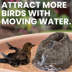 Stonecreek Waterfall Rock - Birdbath Bubbler 11 Stonecreek Waterfall Rock - Birdbath Bubbler -The Birdhouse Chick The Stonecreek Waterfall Rock in a Birdbath