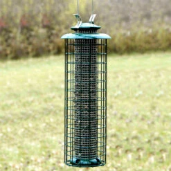 Green Tube Caged Feeder