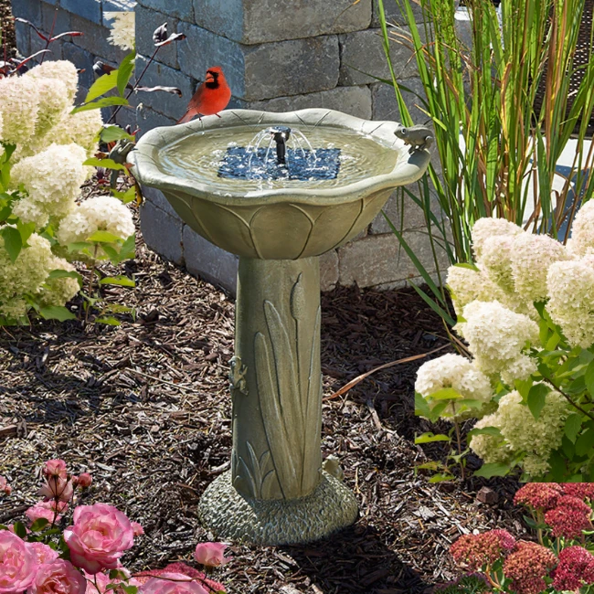 Water Lily Solar Birdbath – Moving Water For Birds 3 Water Lily Solar Birdbath – Moving Water For Birds