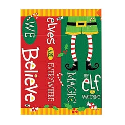 Holiday Garden Art Pole 20-inch – Festive "We Believe" & "Santa Stops Here" Outdoor Decor -The Birdhouse Chick We Believe Art Pole Detail