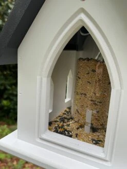 Church Steeple Birdfeeder - Decorative White Chapel For Birds -The Birdhouse Chick White bird feeder